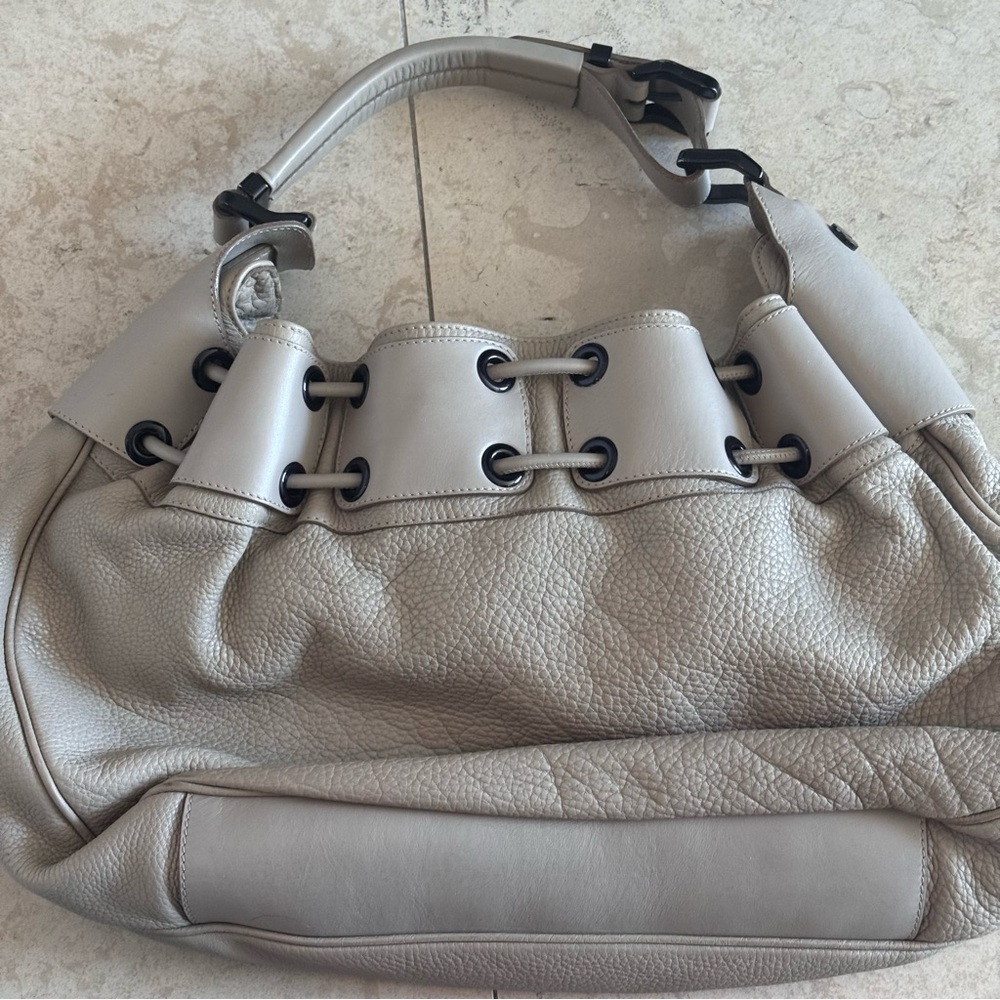 BURBERRY PRORSUM WARRIOR BAG Large Beige With Black Hardware Excellent Condition - Picture 10 of 14